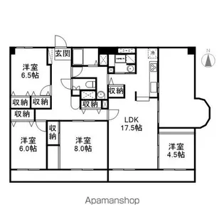 ロビニエ豊成【701号室】の間取り