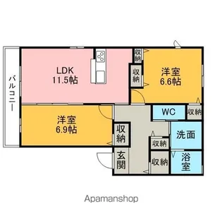 LE・SENA【A202号室】の間取り