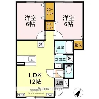グランモア三好 B【1階】の間取り