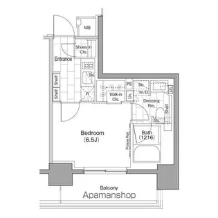 ザ・パークハビオ浅草駒形【6階】の間取り