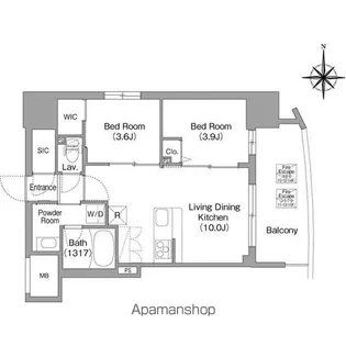 コンフォリア・リヴ大阪本町【5階】の間取り
