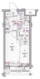 東京都中野区東中野5丁目【マンション】の間取り