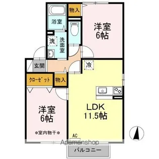 グランビュー ききょう ABC【2階】の間取り