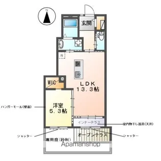 1LDKの間取り画像