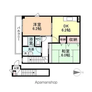 ヴィラノールD【2階】の間取り