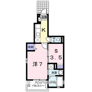 カーサ・ソラーレ【1階】の間取り