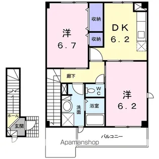 ジャルディーノC【2階】の間取り