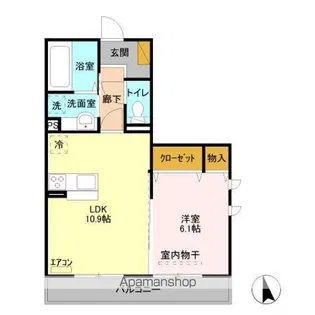マルシェみどりのII【2階】の間取り