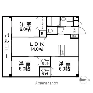 プランドール6番館【403号室】の間取り