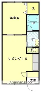 ピュアパレス乃木【1階】の間取り