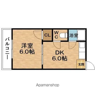 花ハイツ【102号室】の間取り