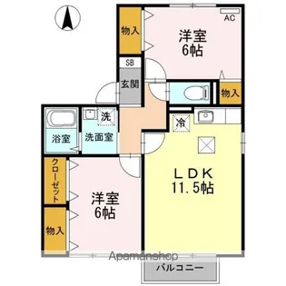 セレーノ・平田【1階】の間取り