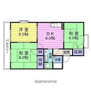 セジュールシャルムⅡ番館【1階】の間取り