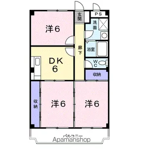 サンハイム梓【3階】の間取り