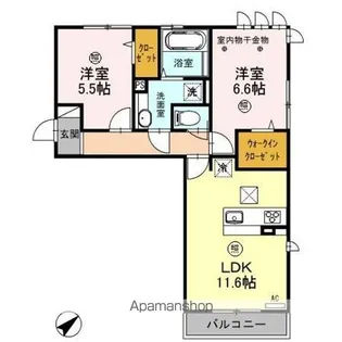 ロイジェントパークス レイクタウン Ⅲ H【1階】の間取り