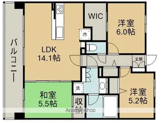 レーベンリヴァーレ坂戸リッツ【11階】の間取り