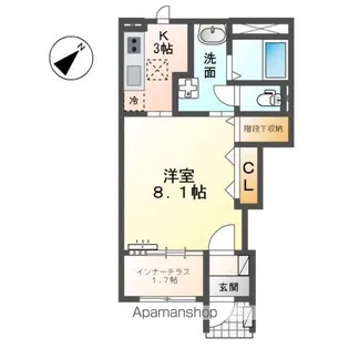 サンビラーゼウエスト【1階】の間取り