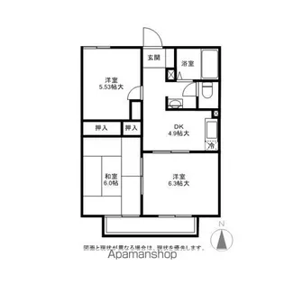 長野県長野市大字大豆島【アパート】の間取り