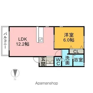 CERISIER【102号室】の間取り