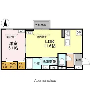ユイエーム伊勢崎【1階】の間取り