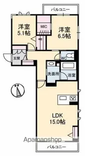 Cuon新涯【3階】の間取り