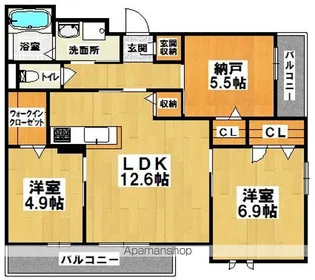 SINCERITY南三国ヶ丘【3階】の間取り
