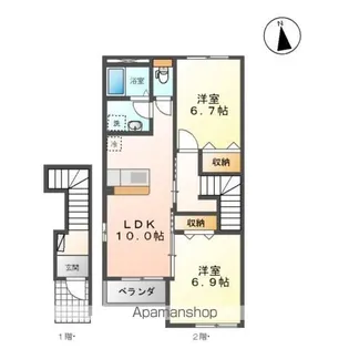 サンフィット フジマンC棟【2階】の間取り