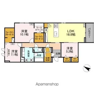 ラ・パージュ本山【201号室】の間取り