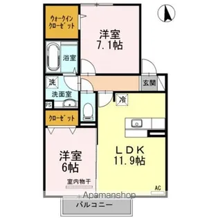 Nスタイル中津【202号室】の間取り