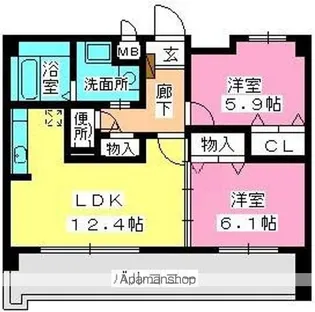 ネオパレス長者原Ⅱ【3階】の間取り