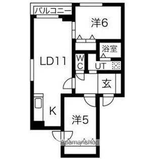クラリス南9条【2階】の間取り