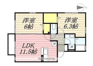 東京都国立市谷保【アパート】の間取り