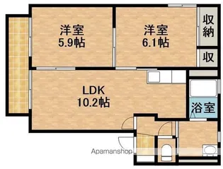 ル パンB【1階】の間取り