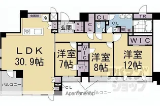 プレミスト京都二条城北【7階】の間取り