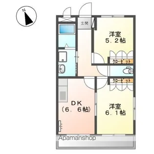 スカイヒルズ光 朝日【201号室】の間取り
