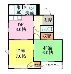 コーポ長府【102号室】の間取り