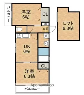 ルネ丸美II【2階】の間取り