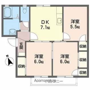 グリーンハイツFUJII B棟【2階】の間取り