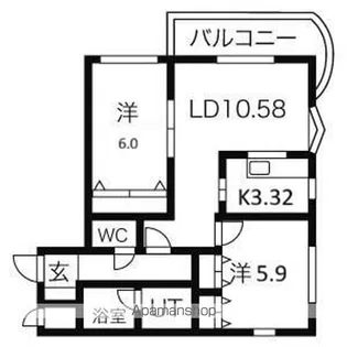 コンフォート中の島 I【4階】の間取り