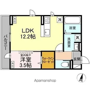 DーROOM遠見塚Ⅰ【2階】の間取り