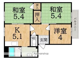 パティオ A【2階】の間取り