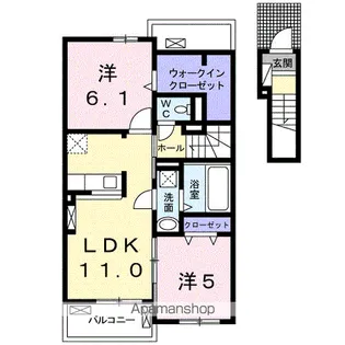 ユニットロル四日市A【2階】の間取り