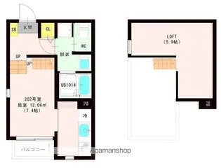 ハーモニーテラス西中田Ⅷ【2階】の間取り