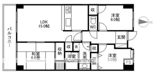 サンハイツ中之庄【303号室】の間取り