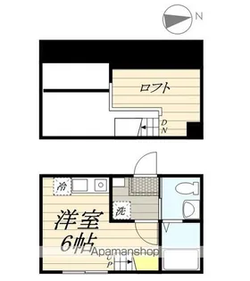 ハーミットクラブハウス三ツ沢南町Ⅱ【2階】の間取り