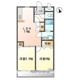 サンコーラル【402号室】の間取り
