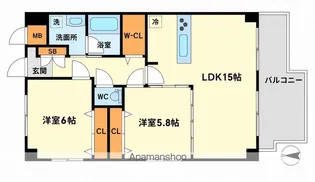 アンフィニⅩⅡ江坂ガーデン【10階】の間取り