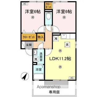 フォレスト A・B・C・D棟【1階】の間取り