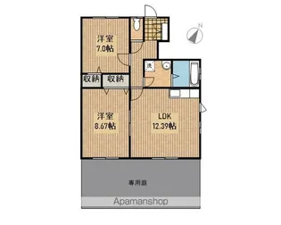 フロンティアE棟【1階】の間取り