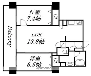 レジディア円山北5条【2階】の間取り